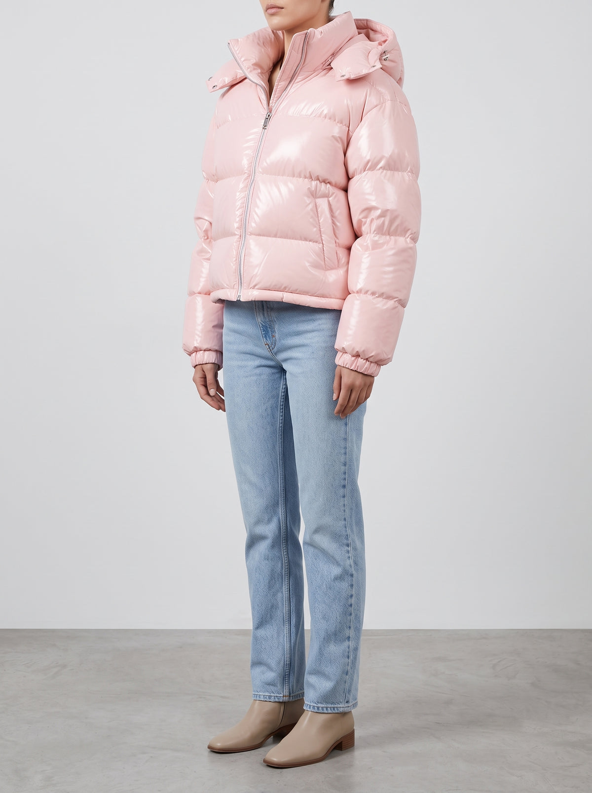 Nica Hooded Quilted Cotton Coat — Pink