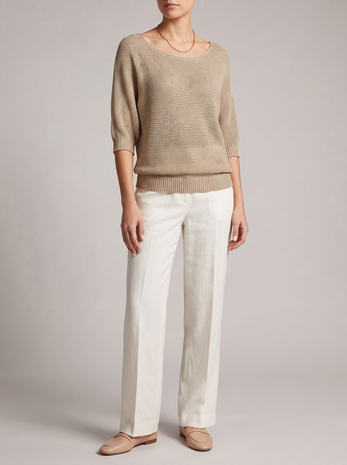 ADÈLE — Knitted Jumper - Sand
