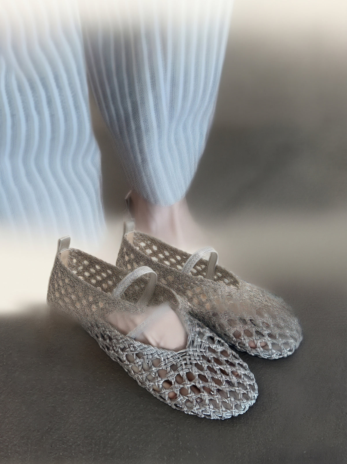 Chaussures plates Francesca tressées à bout pointu