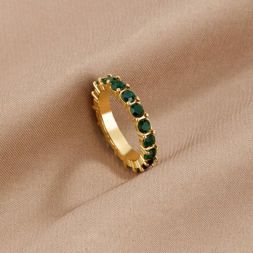 Bague Émeraude Cristal Or 18K