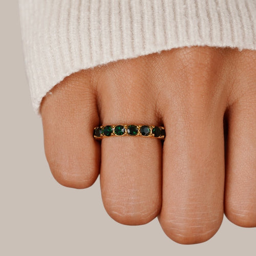 Bague Émeraude Cristal Or 18K