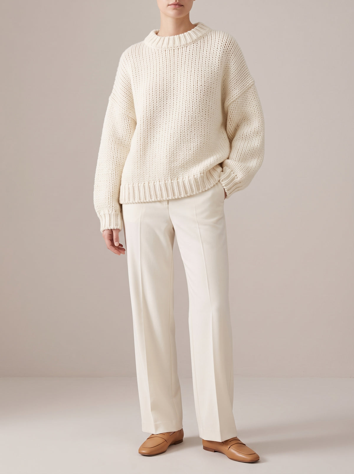 Janella Loose Knit Jumper - White