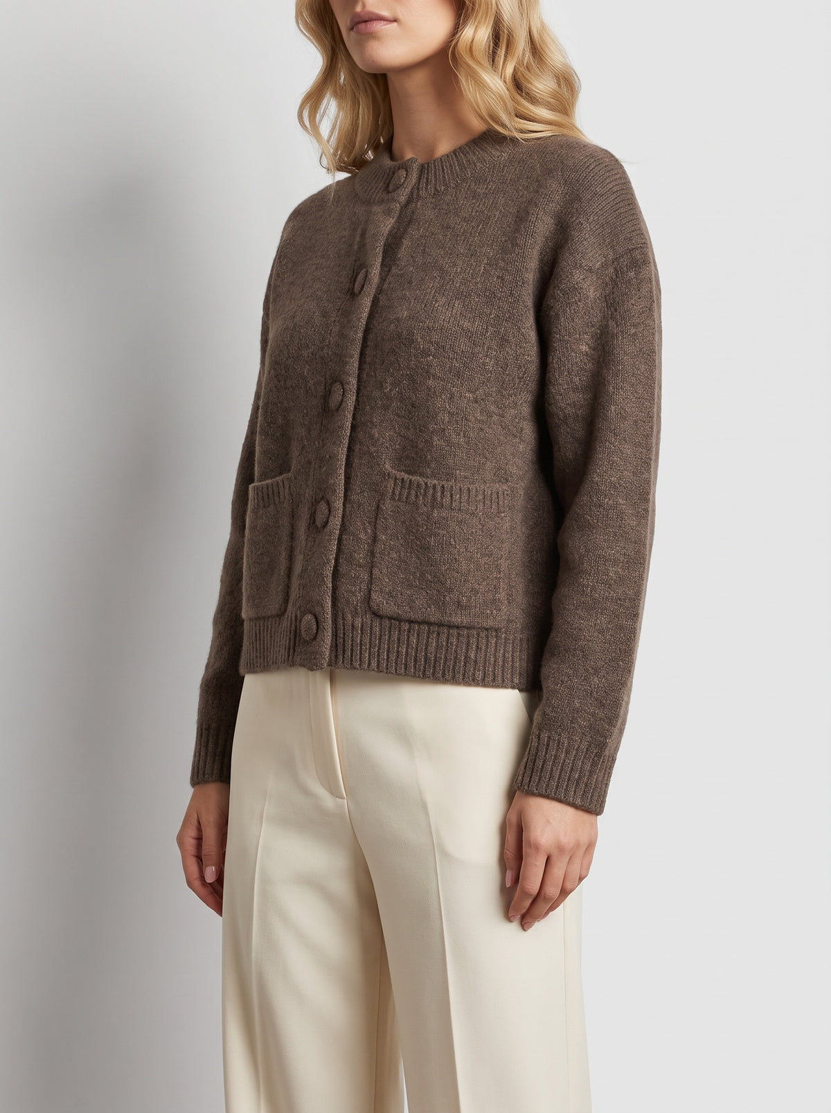 Nessa Chunky Knit Cardigan - Brown
