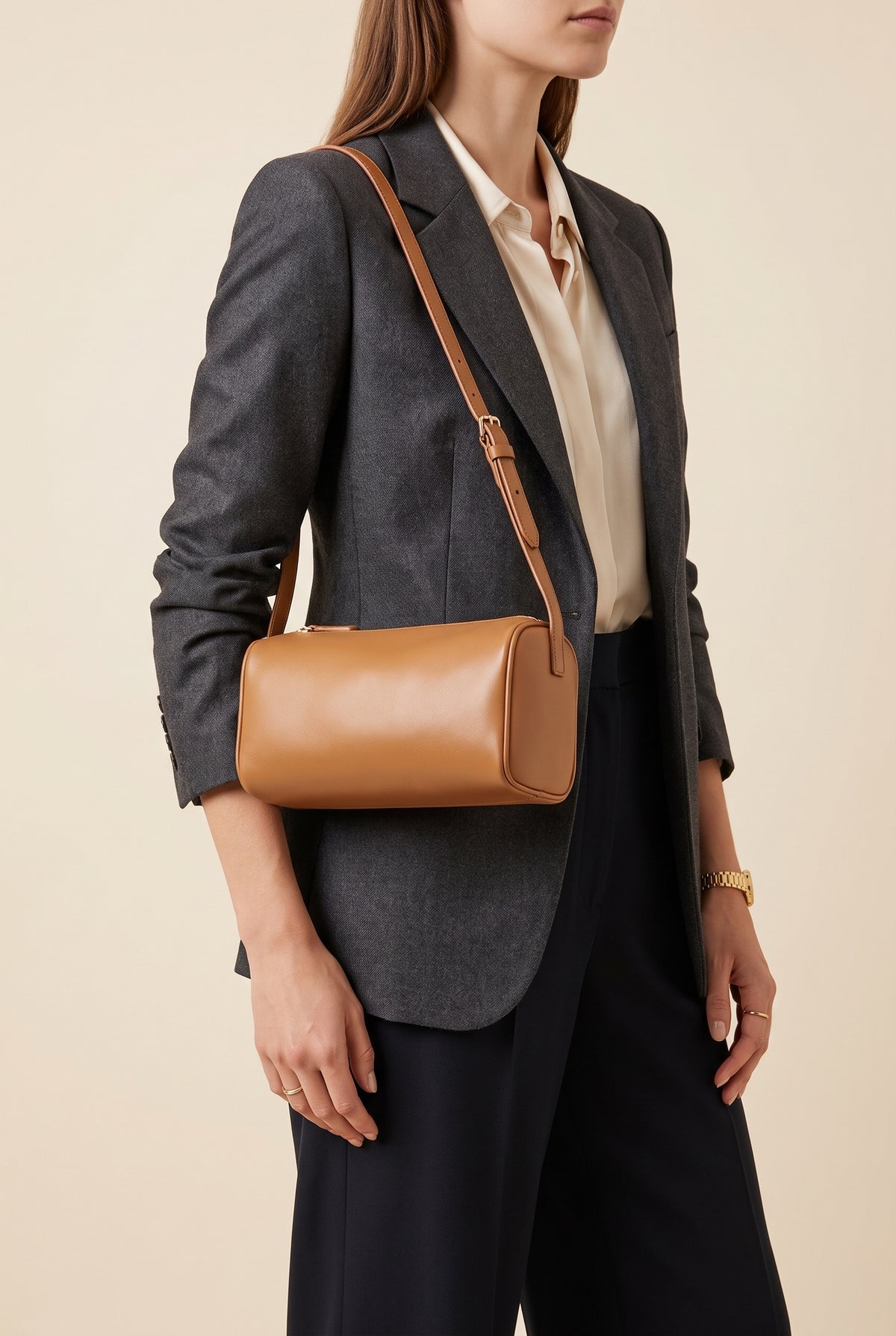 Alice Patent Leather Shoulder Bag — On-Model View