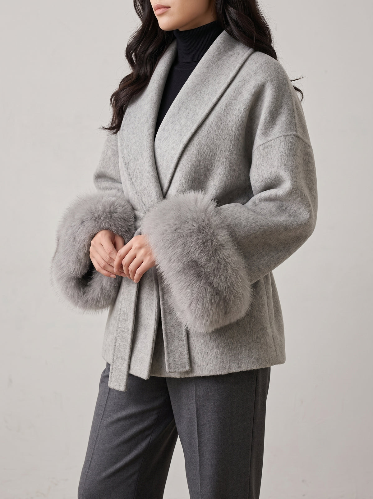 Grace Faux Fur Coat — Gray