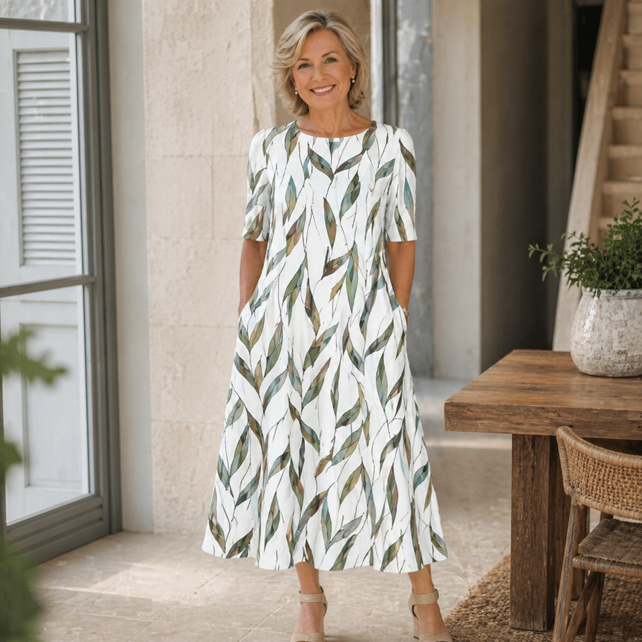 Sarah · Robe Midi Fleurie Sans Effort