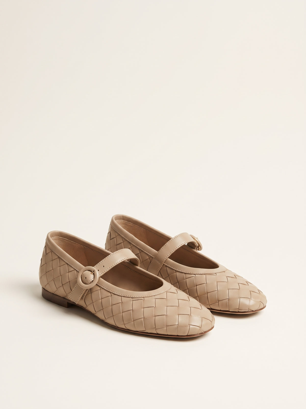 Chaussures plates Lisbeth tressées - Beige