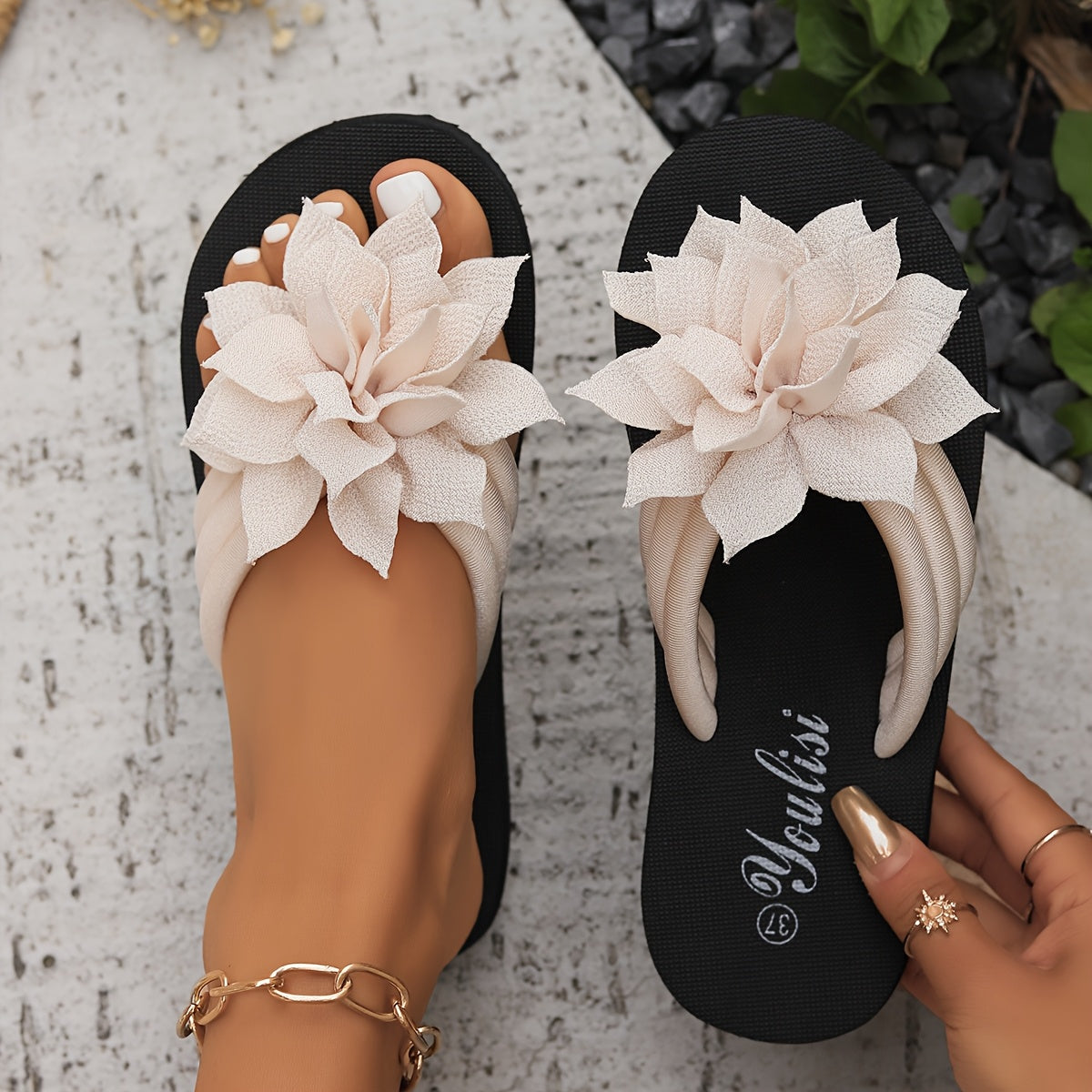 Oréane Paris · Sandales Fleur Élégante Livia