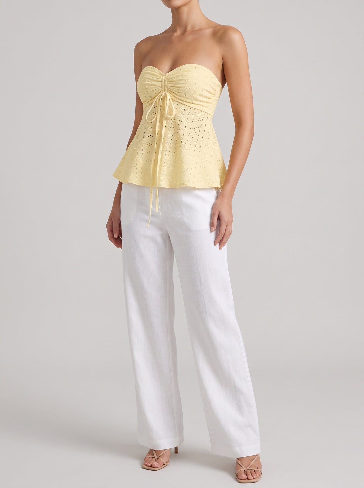 Jasmine Broderie Anglaise Bandeau Top - Yellow