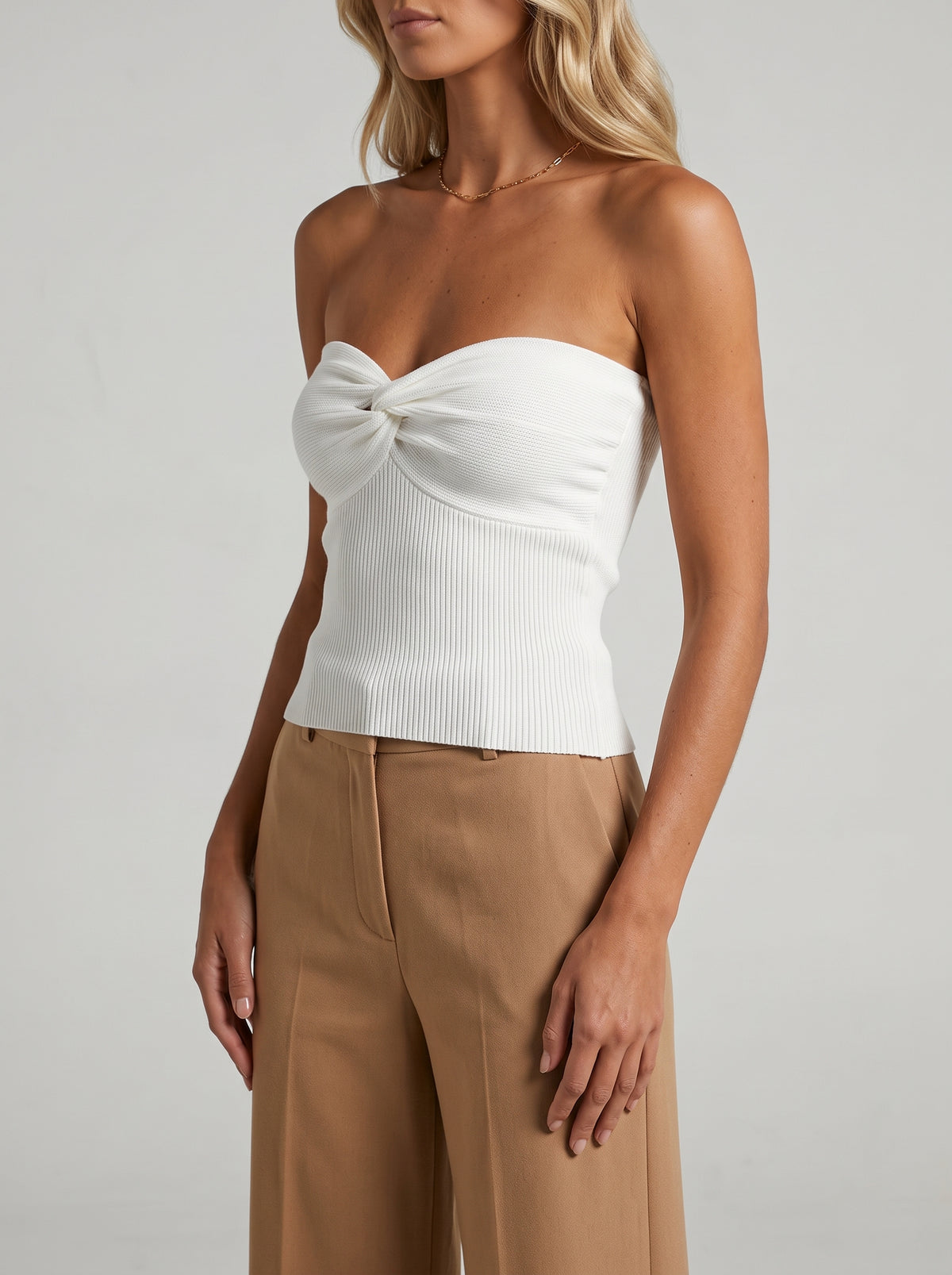 Iris Off Shoulder Bandeau Top - White