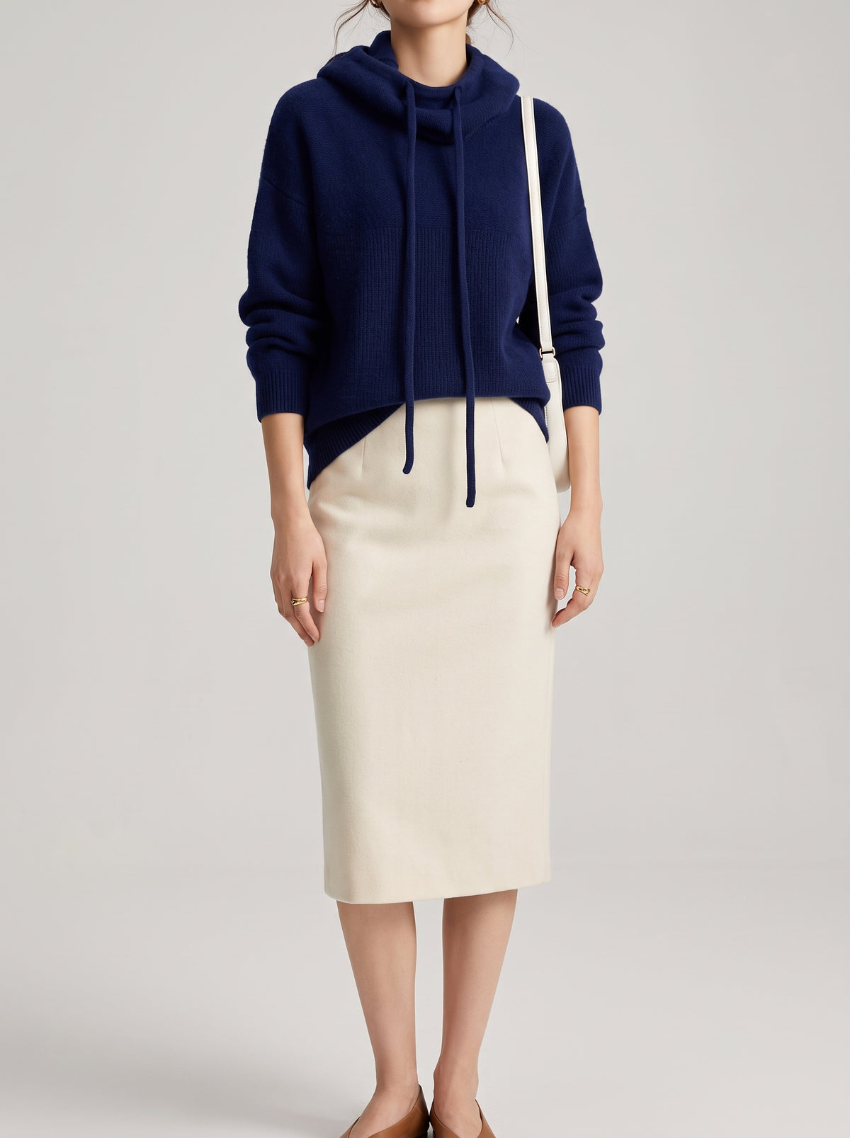 Nicole Hooded Sweater — Blue