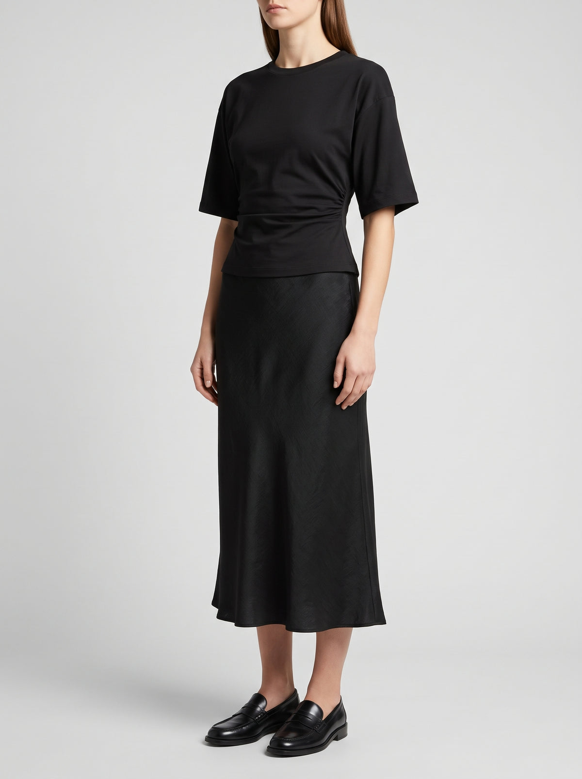 Sheila Relaxed Top with Defined Waist - Black