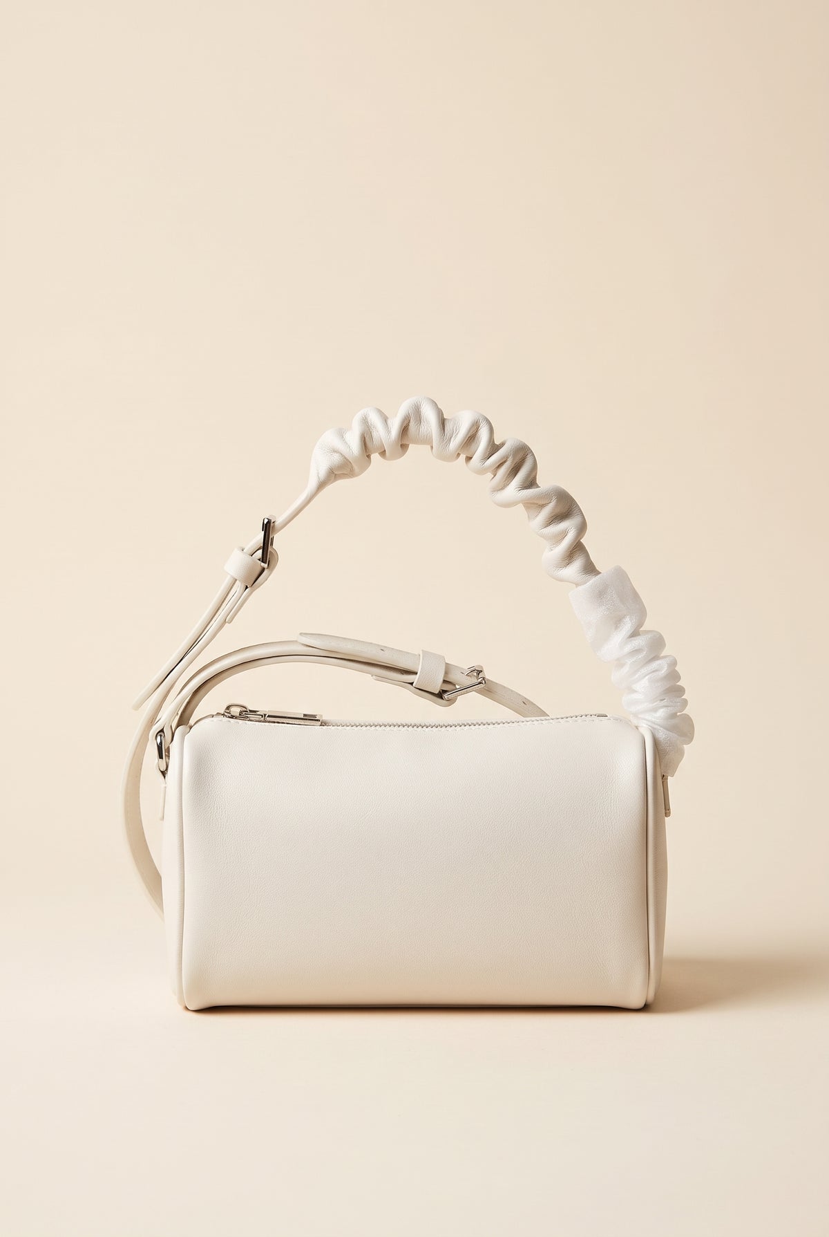 Bianca Compact Faux Leather Shoulder Bag — Ivory