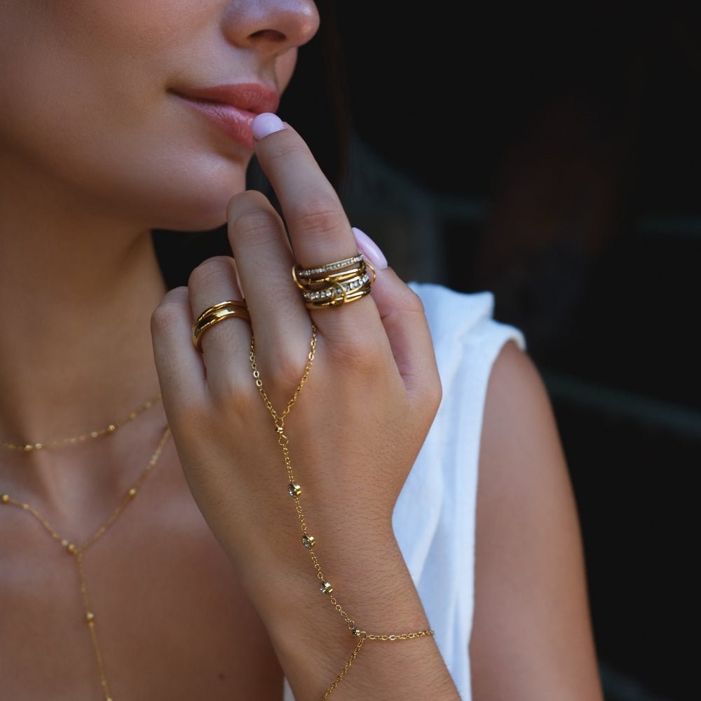 Bague Forever Anneaux Cristal et Or
