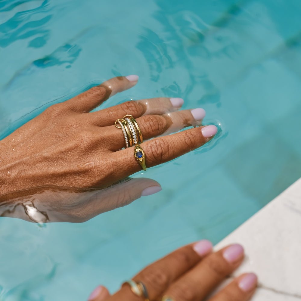 Bague Forever Anneaux Cristal et Or