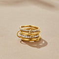 Bague Forever anneaux cristal et or