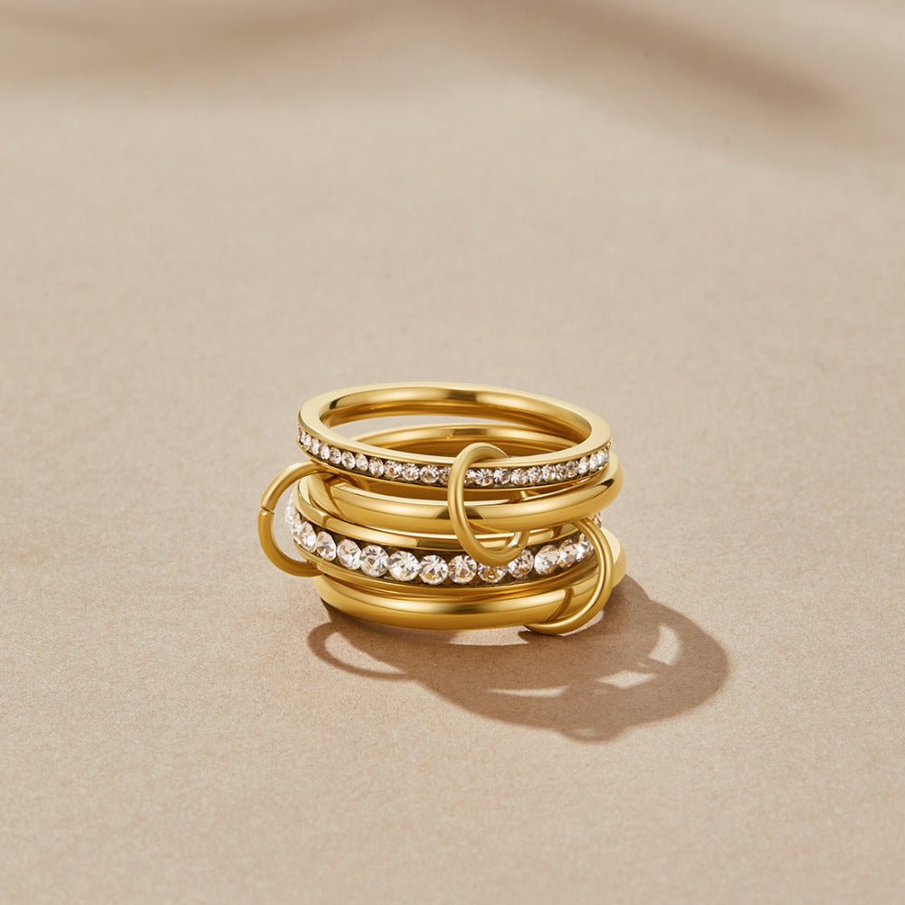Bague Forever anneaux cristal et or