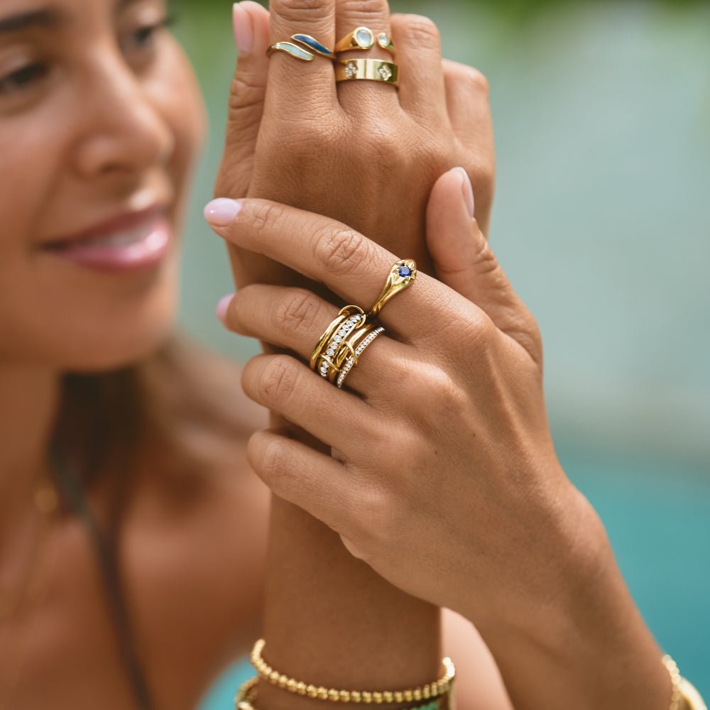 Bague Forever Anneaux Cristal et Or