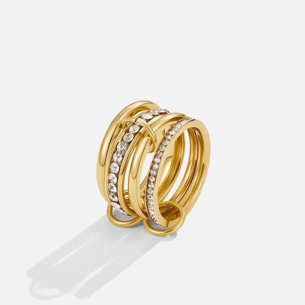 Bague Forever Anneaux Cristal et Or