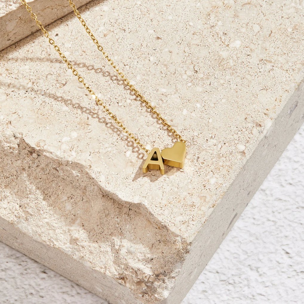 Collier Initiale Cœur Doré Forever Love