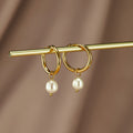 Boucles d'oreilles créoles Bella perle d'eau douce