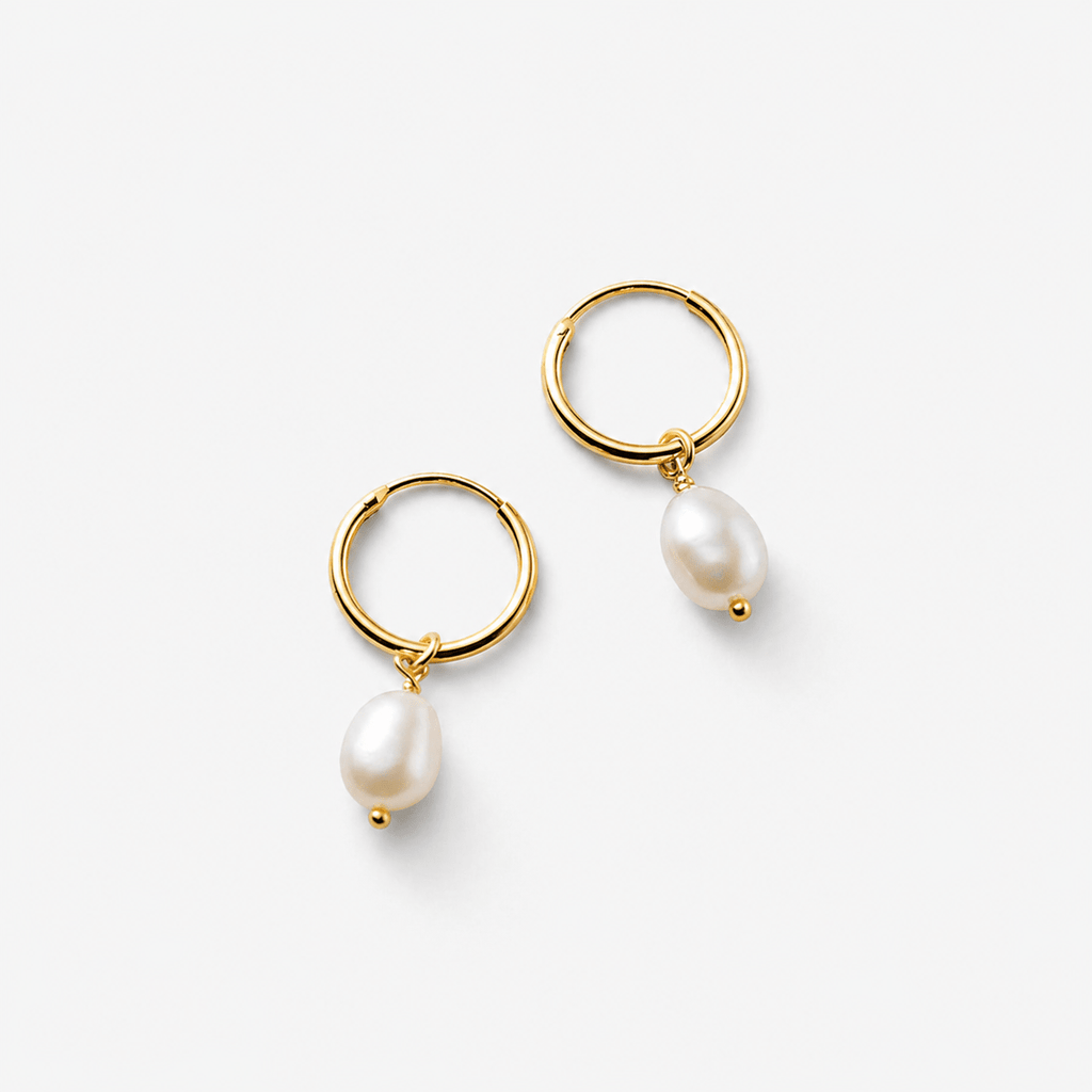 Boucles d'Oreilles Créoles Bella Perle d'Eau Douce