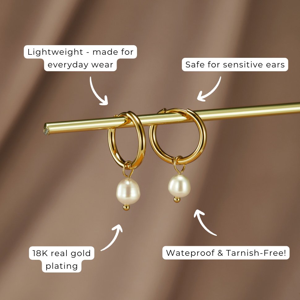 Boucles d'Oreilles Créoles Bella Perle d'Eau Douce