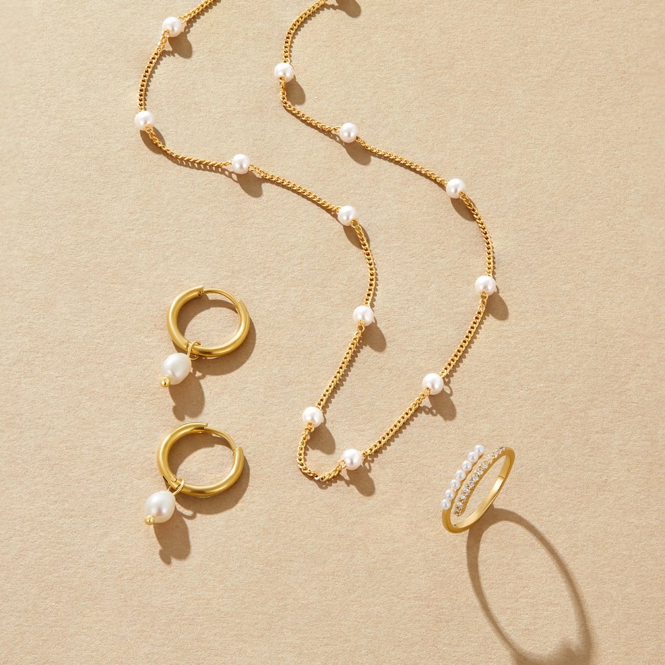 Boucles d'Oreilles Créoles Bella Perle d'Eau Douce