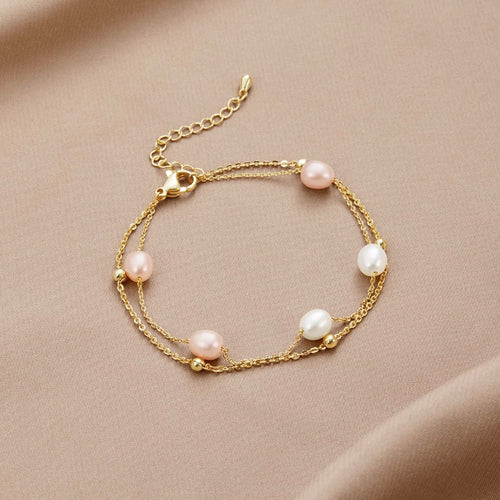 Bracelet multi-rangs perle d'eau douce