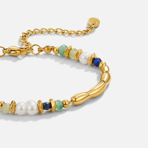 Bracelet perles d'eau douce et malachite