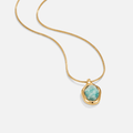Collier Pendentif Aigue-Marine Doré