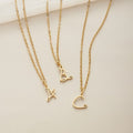 Collier Lettre Coeur Doré