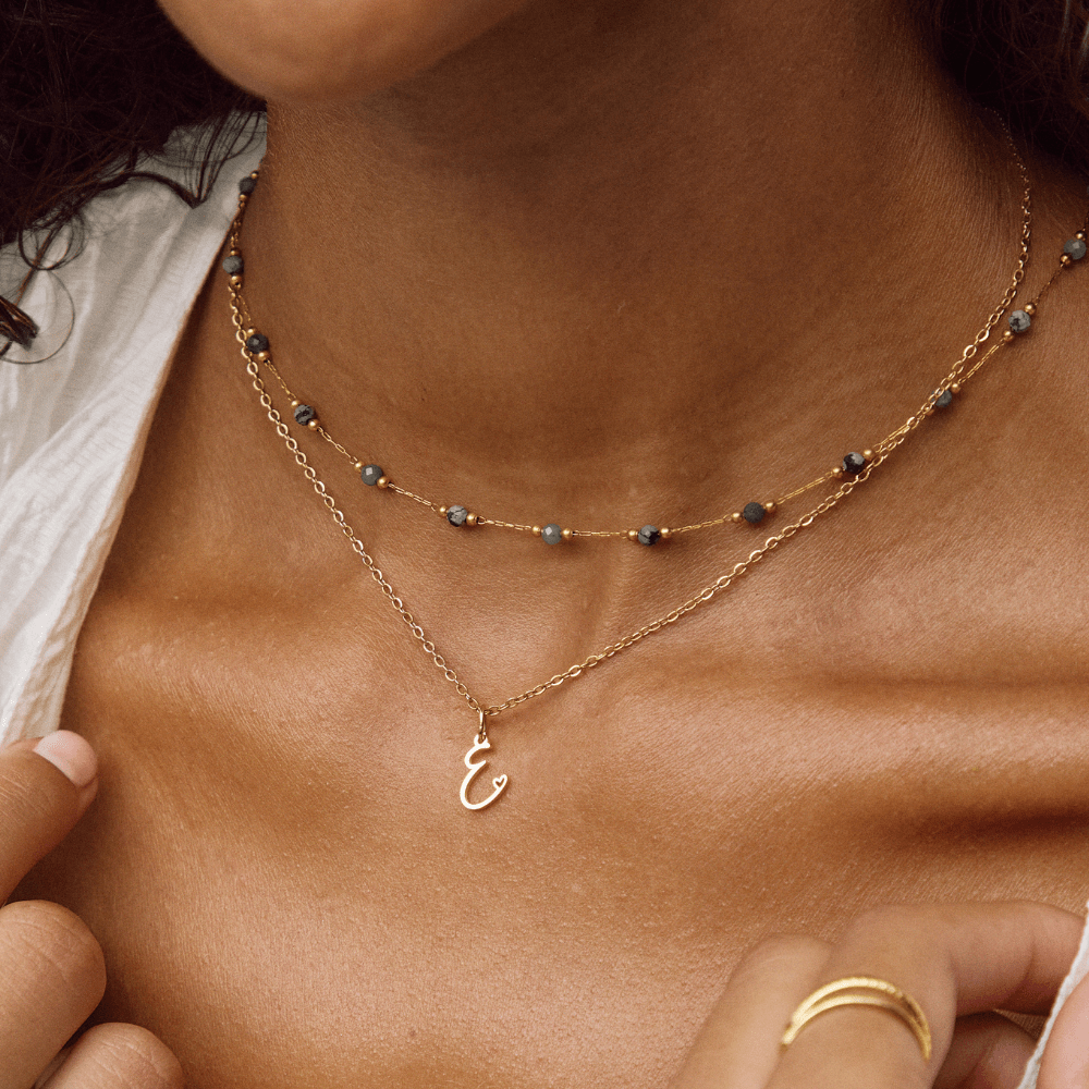 Collier Lettre Cœur Doré