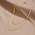 Collier Chaîne Multi-Rangs Dorée