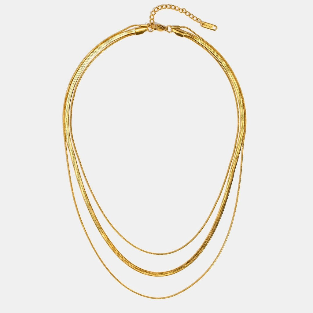 Collier Chaîne Multi-Rangs Dorée