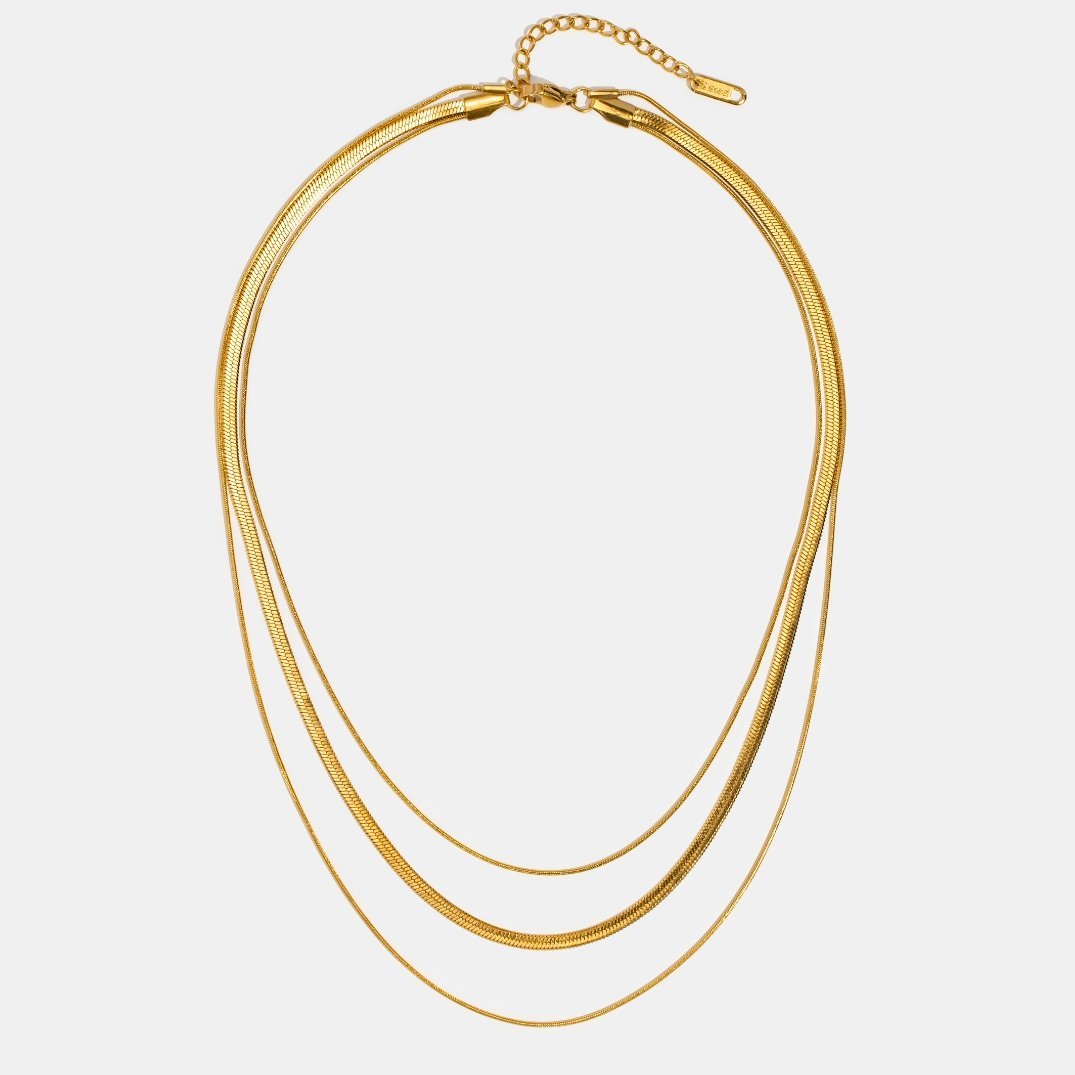 Collier Chaîne Multi-Rangs Dorée