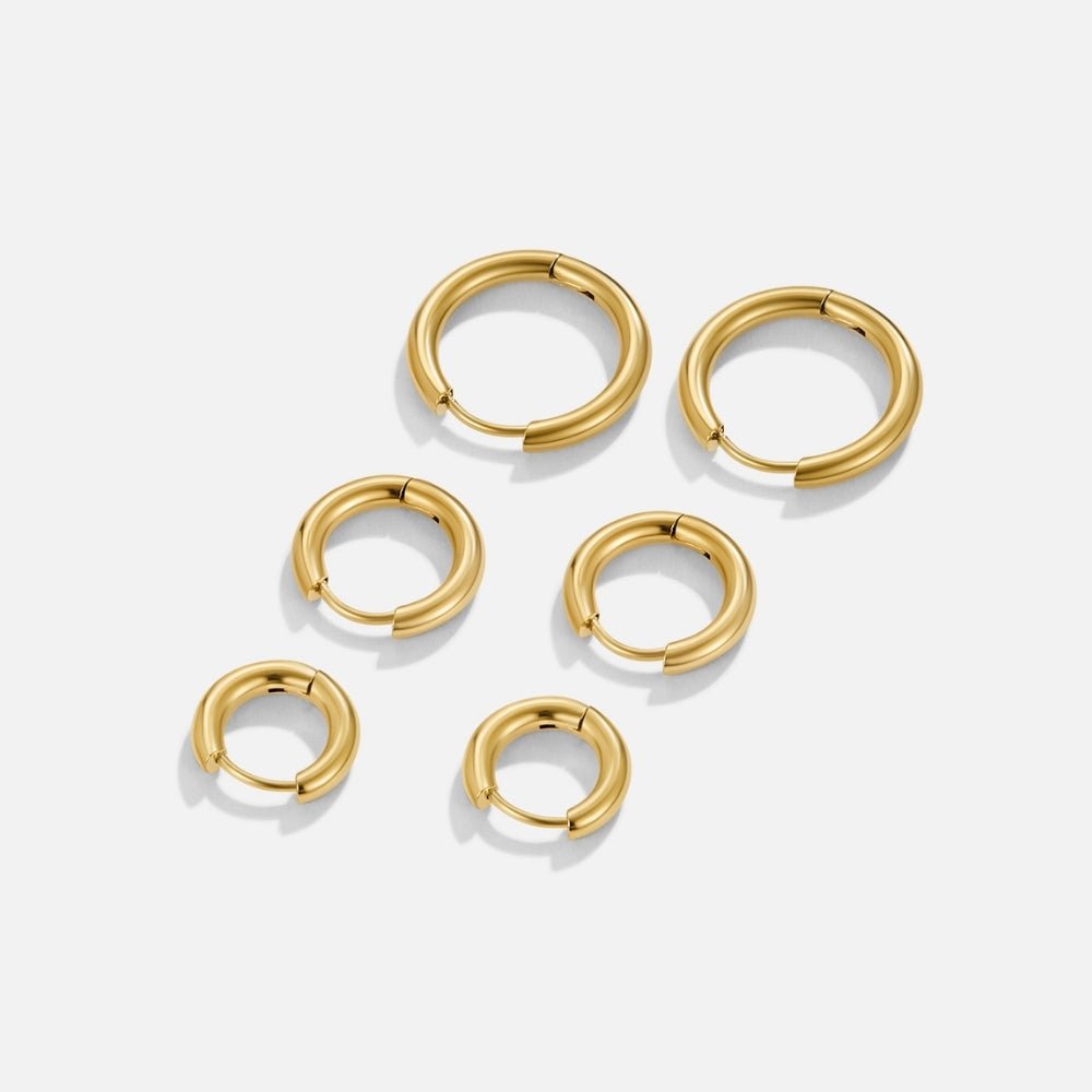 Trio de mini créoles dorées