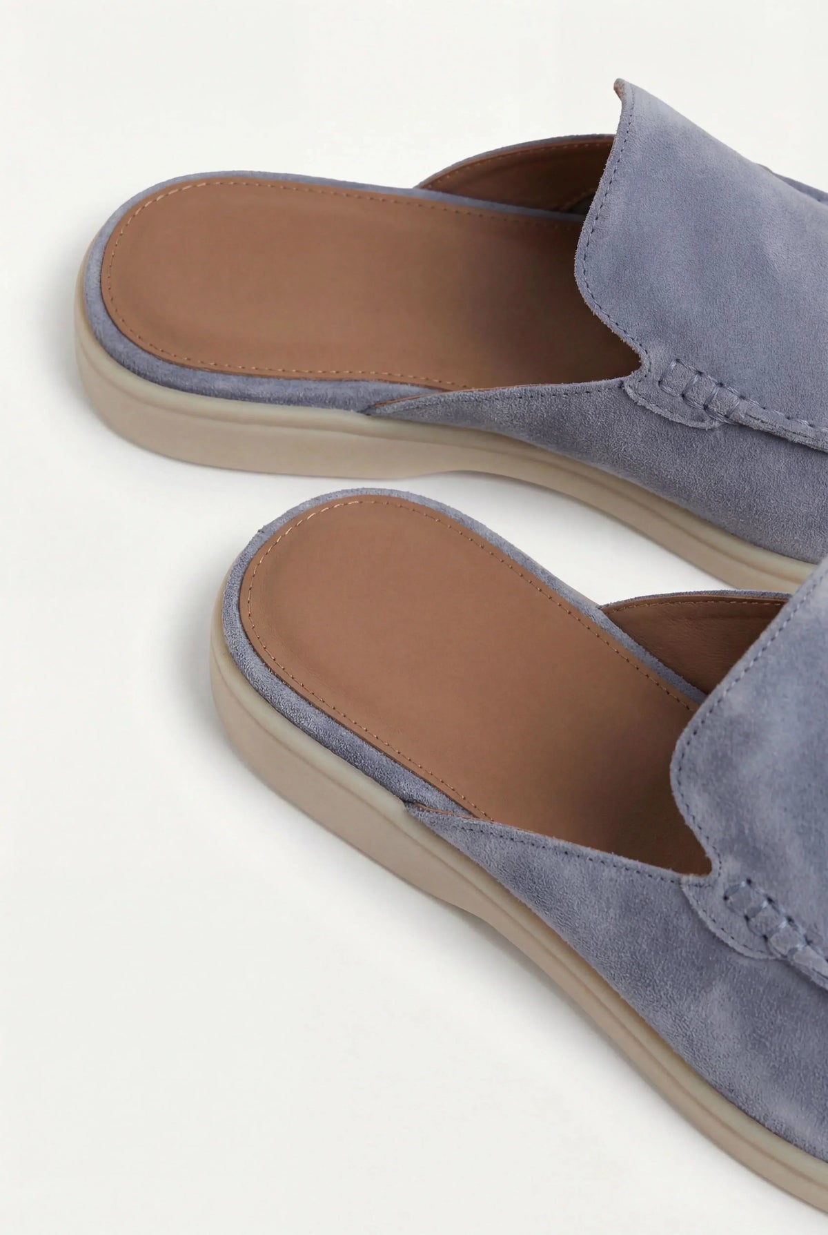 Mule Monaco bleu poudré — détail