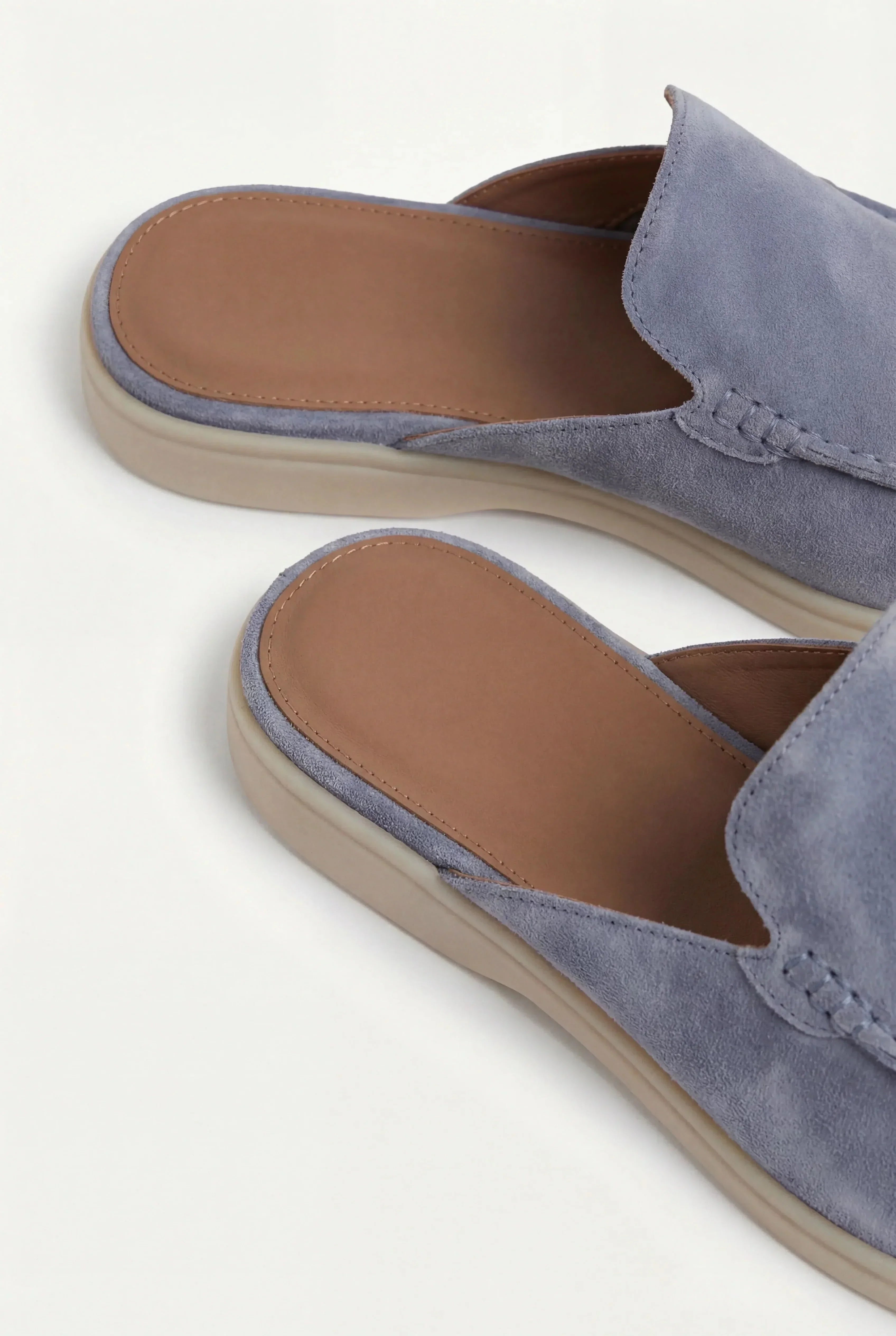 Mule Monaco bleu poudré — détail