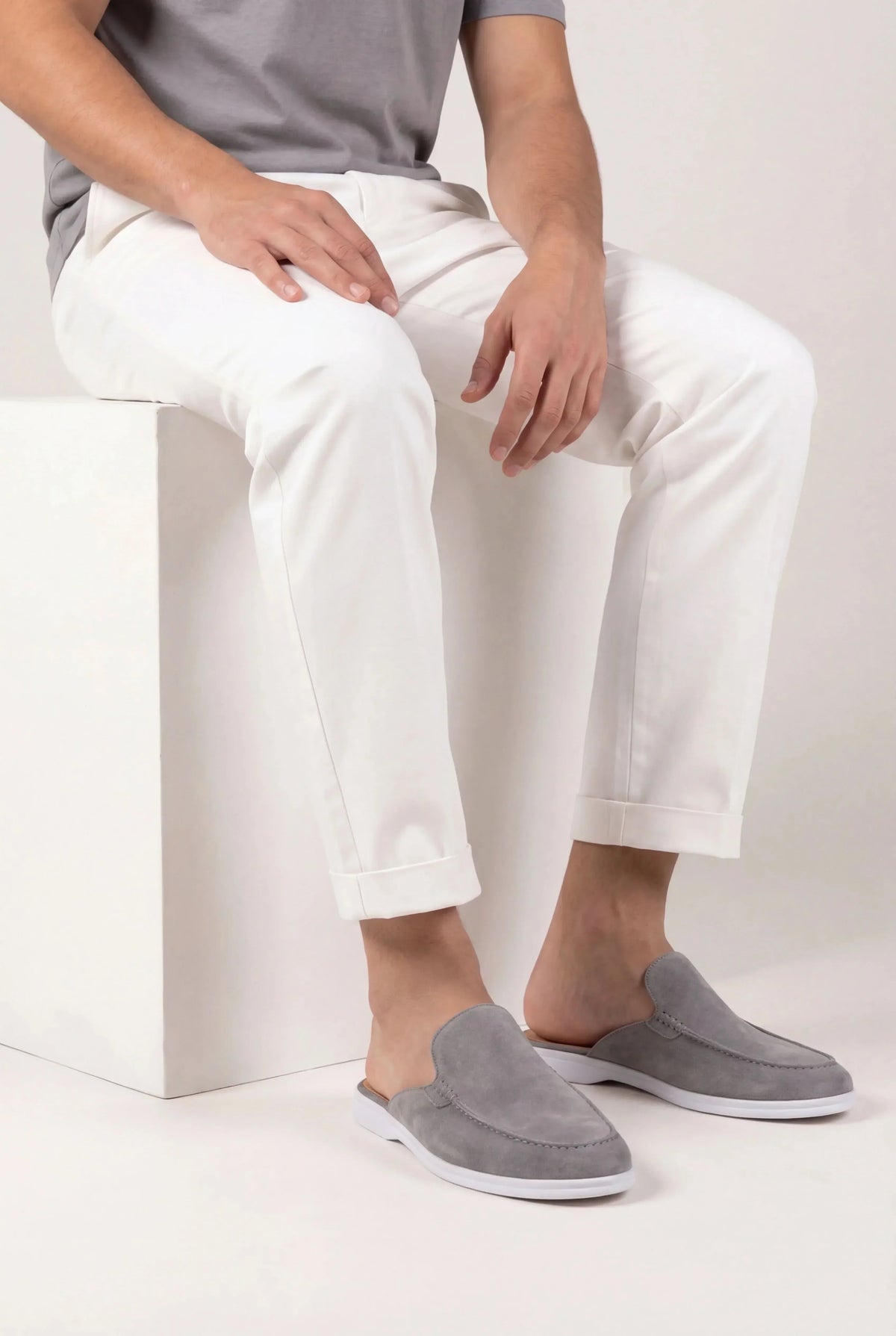 Mule Monaco gris — profil