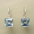 Boucles d'oreilles vintage cristal cubique bleu