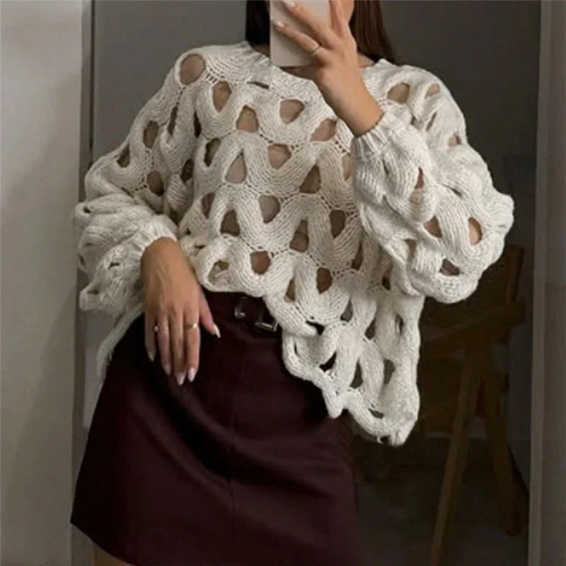 SOPHIE — Pull en Maille Ajourée