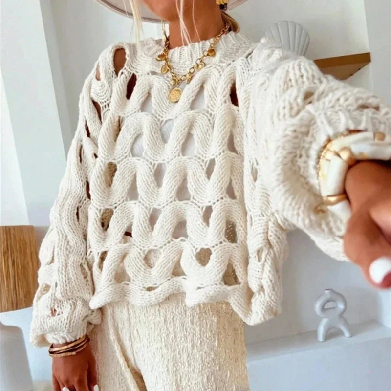 SOPHIE — Pull en Maille Ajourée