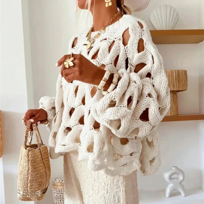 SOPHIE — Pull en Maille Ajourée