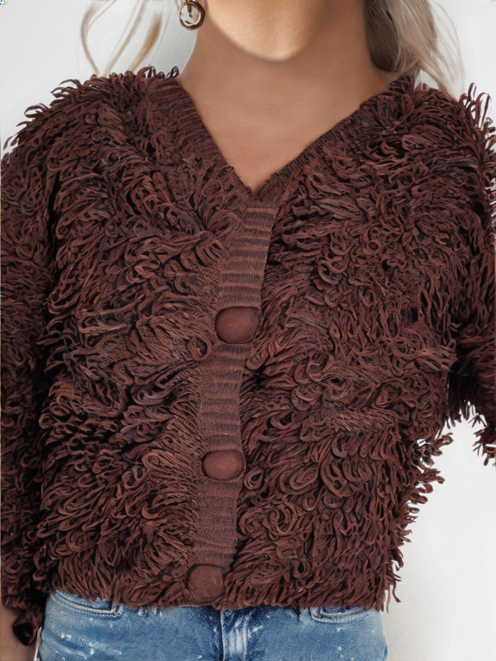 MARGUERITE — Gilet en Maille à Franges