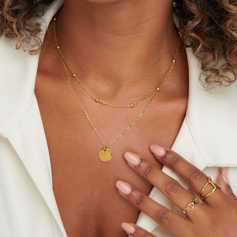 Collier Disques Multi-Rangs