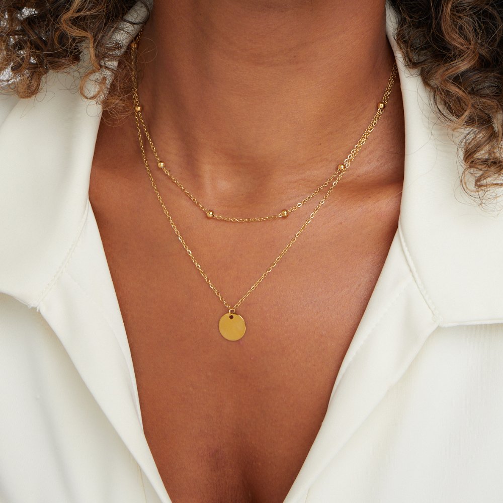 Collier Disques Multi-Rangs