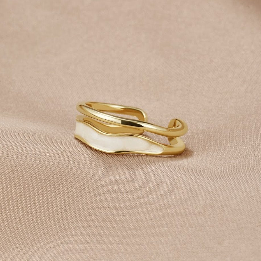 Bague Sahara multi-rangs dorée