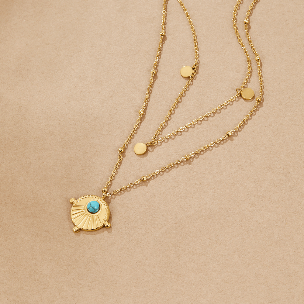 Collier Turquoise Multi-Rangs