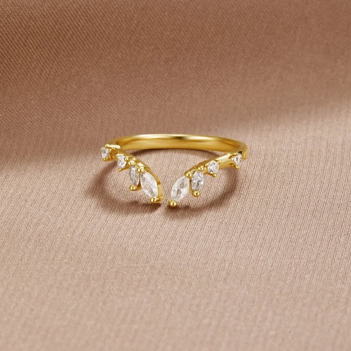 Bague Lily Vigne Cristal et Or